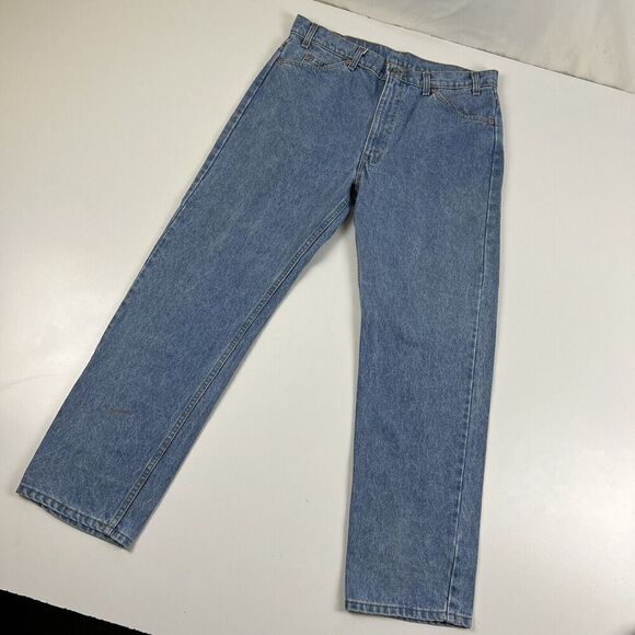 Vintage Levis 505 Orange Tab Distressed Jeans 36 X 30 Light Wash Denim - Picture 2 of 12